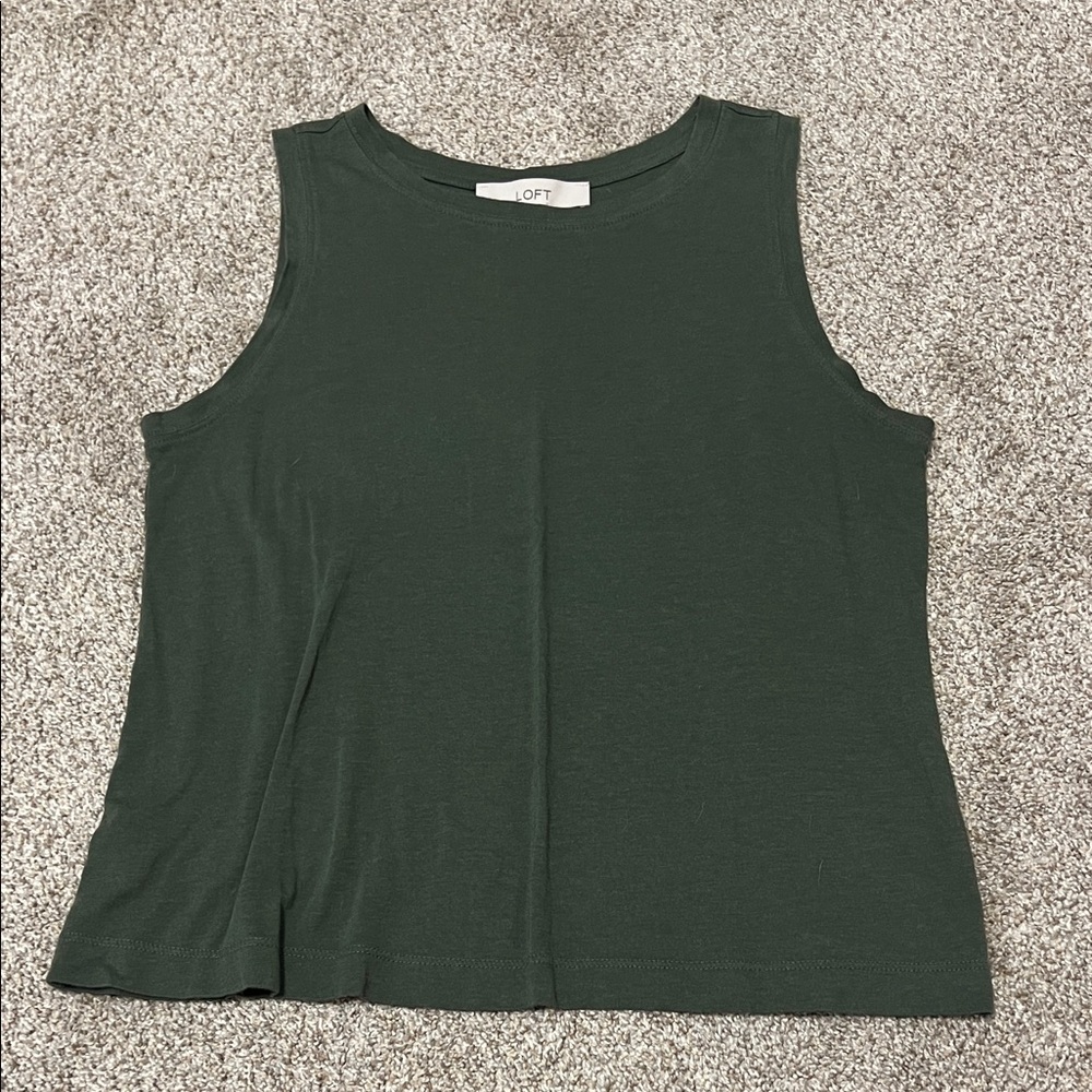 LOFT Dark Green Tank Top